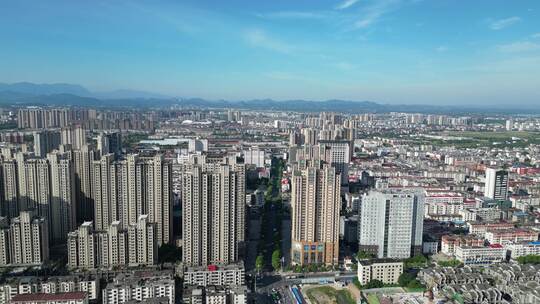 航拍鹰潭城市天际线鹰潭大景