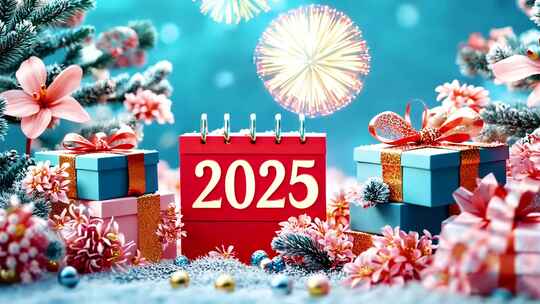 2025数字新年春节蛇年背景光效