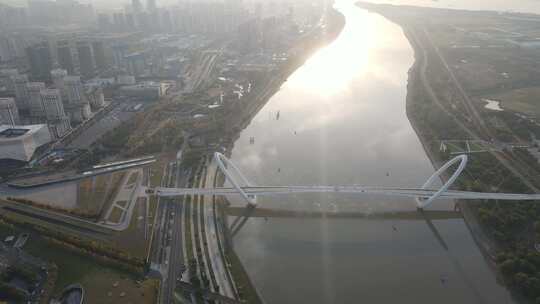 江苏南京之眼步行桥航拍