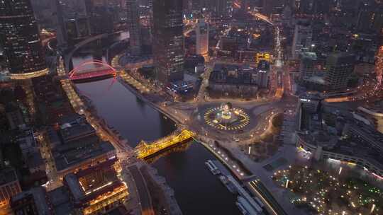 天津城市夜景航拍