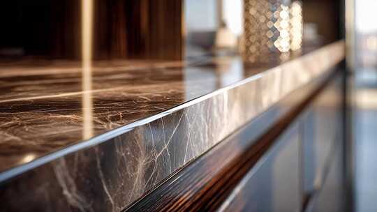 现代室内大理石台面特写