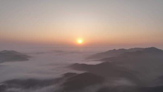 航拍山川山峦云海朝阳日出