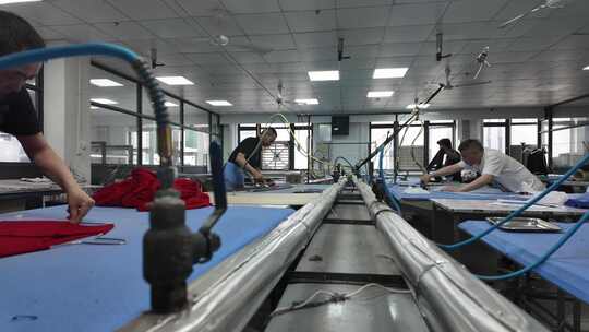 服装厂整烫车间延时摄影