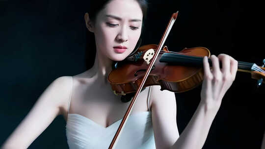 优雅女性小提琴演奏