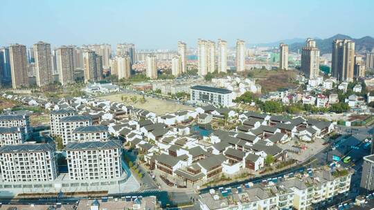 杭州市余杭区闲林埠街道街景高低空航拍