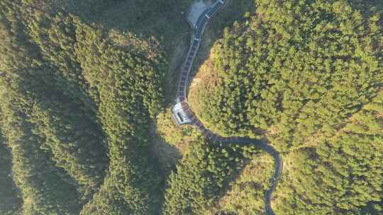 秋天午后航拍安徽省黄山市璜尖岭风景