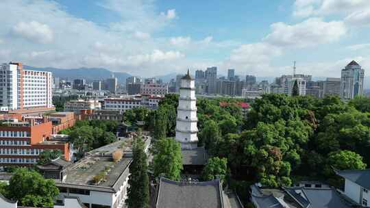 航拍福州定光寺定光塔白塔