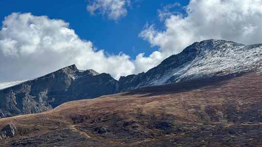 延时拍摄西藏雪山高原 蓝天白云