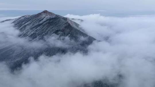 浙江丽水遂昌白马山森林公园4K云海雪景航拍