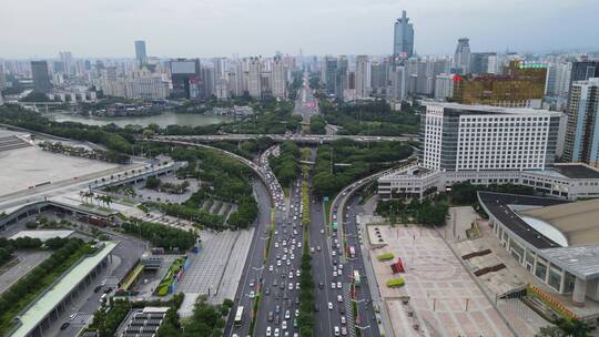 航拍广西南宁城市宣传片地标建筑视频素材模板下载