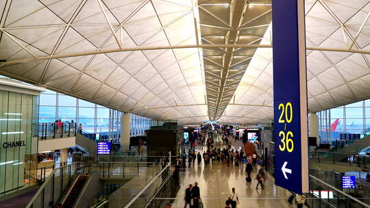 香港机场的人延时