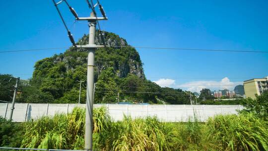 动车高铁火车窗外风景