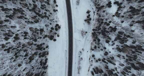 亚雪公路冬季航拍