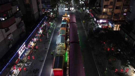 城市航拍福州达明路美食街夜景航拍