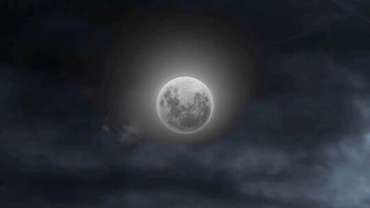 电闪雷鸣背景下的月亮、圆月、满月