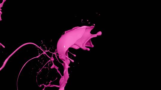 粉色液体颜料泼洒飞溅 (3)