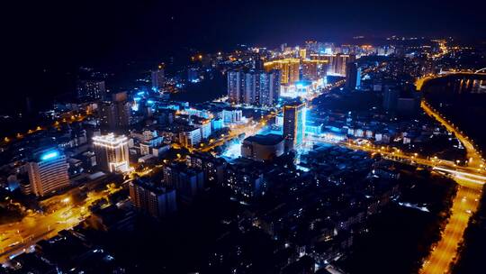 百色市夜景航拍