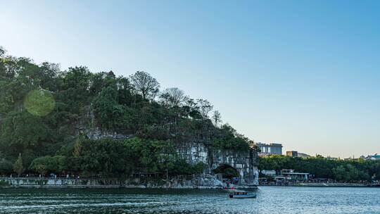 桂林名山象鼻山风景区人流景观延时