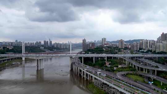 重庆高家花园大桥航拍