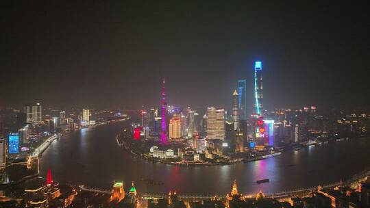 上海黄浦江夜景视频素材模板下载