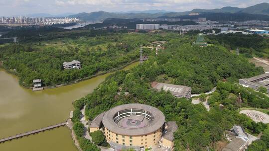 江西赣州五龙客家风情园4A景区航拍