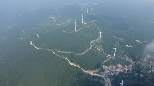 航拍福建江口风电风景4K实拍视频