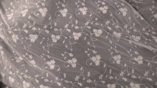 黑白花纹系列丝绸织物飘动 (7)