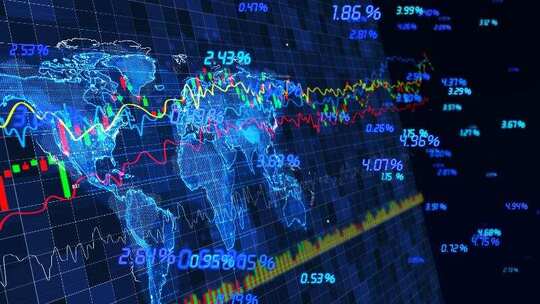 全球金融证券市场走势图背景视频素材模板下载