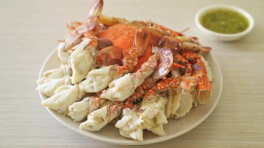 螃蟹蟹黄美食美味特写大闸蟹