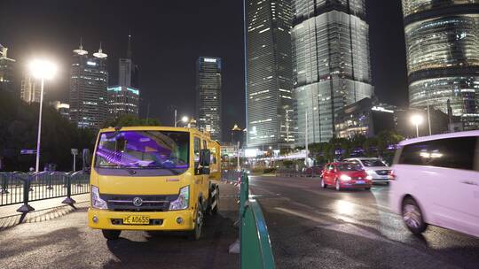 陆家嘴夜景空镜视频素材模板下载