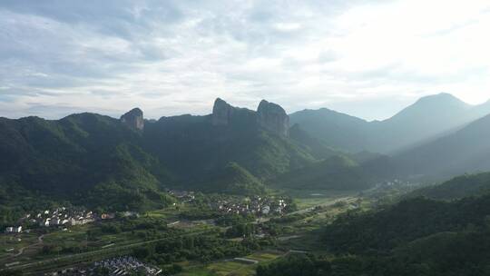 航拍浙江温州楠溪江景区