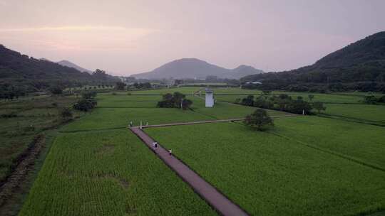 广州市从化风云岭森林公园艾米稻香小镇航拍