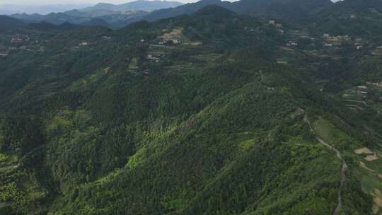 航拍延时光线流动村庄