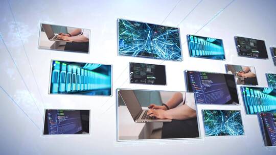 企业合作伙伴供应商LOGO展示蓝色科技AE模版AE视频素材教程下载