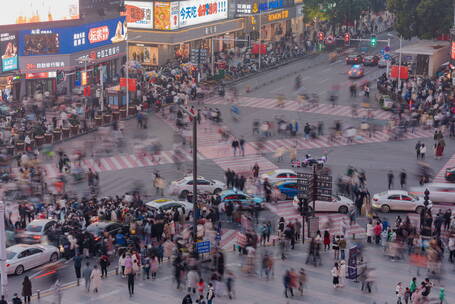 长沙黄兴步行街延时摄影