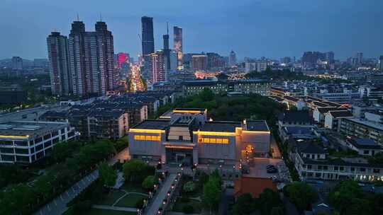 航拍徐州博物馆夜景,汉文化徐州旅游宣传片