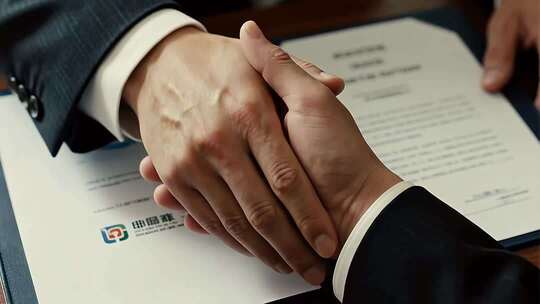 商务人士握手签约场景