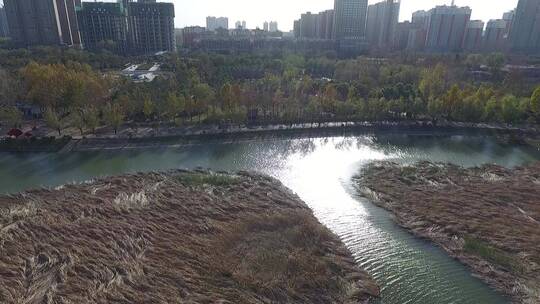 航拍甘肃城市建筑