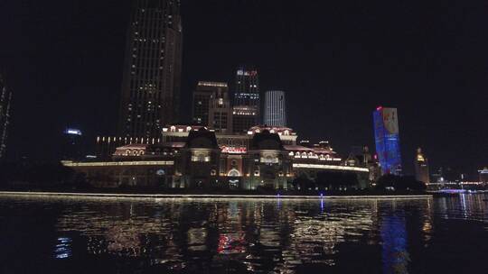 天津站夜景4K实拍原素材