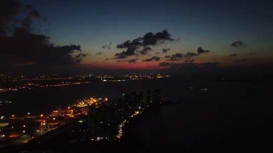 海南海口夜景风光视频素材模板下载