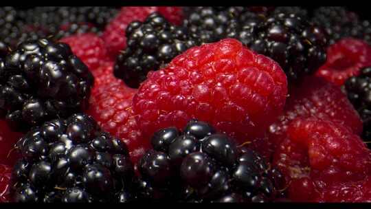 4K树莓草莓水果镜头运动推拉