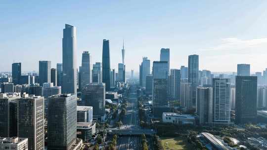 广州城市高楼建筑群俯瞰