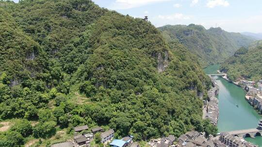 航拍贵州镇远古城5A景区