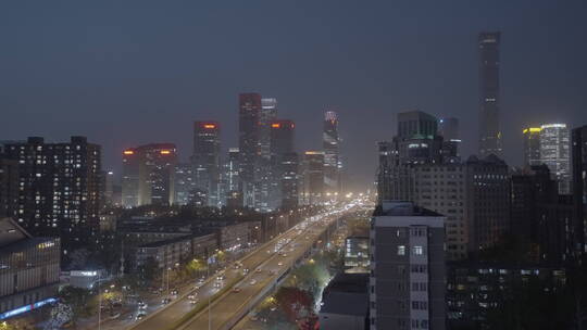 城市夜景 夜景车流