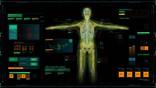 科幻科技医疗人体扫描血管神经骨骼诊断