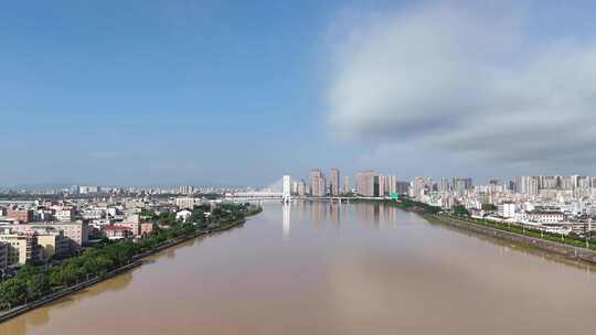 合集广东潮州韩江大桥地标建筑航拍