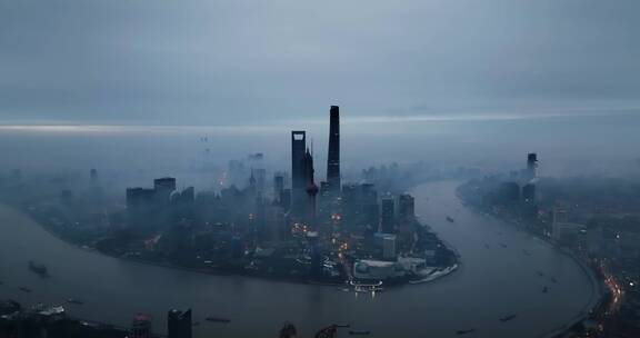 【合集】上海陆家嘴外滩地标宣传片平流夜景