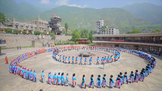 4K 茂县羌族瓦尔俄足节舞蹈视频素材模板下载