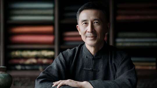 中国传统文化传承者面带微笑