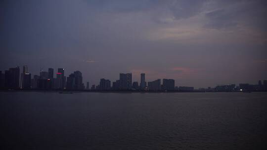 杭州钱江新城城市阳台夜景